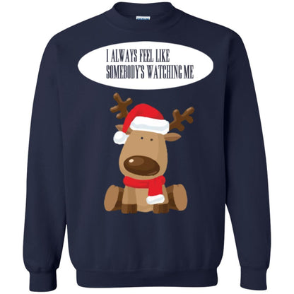 Christmas T-shirt I Always Feel Like Somebody's Watching Me Navy