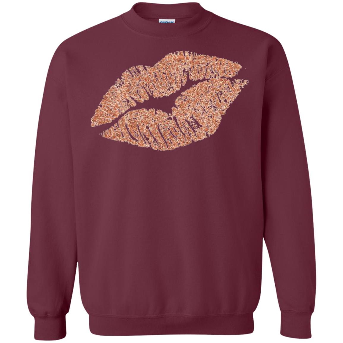 Rose Gold Lipstick Kiss Shirt Maroon