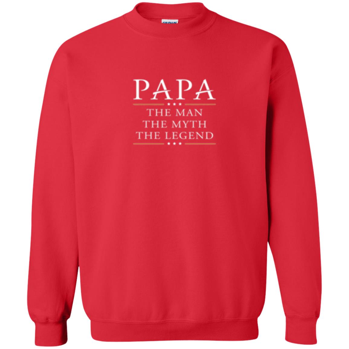 Family T-shirt Papa The Myth The Legend Red