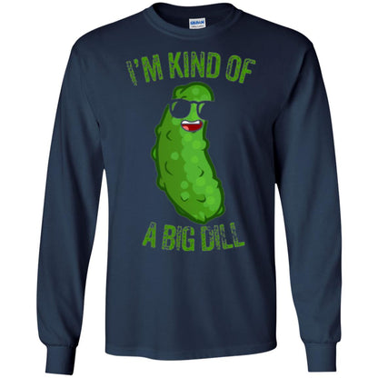 Funny Pickle T-shirt I_m Kind Of A Big Dill Navy