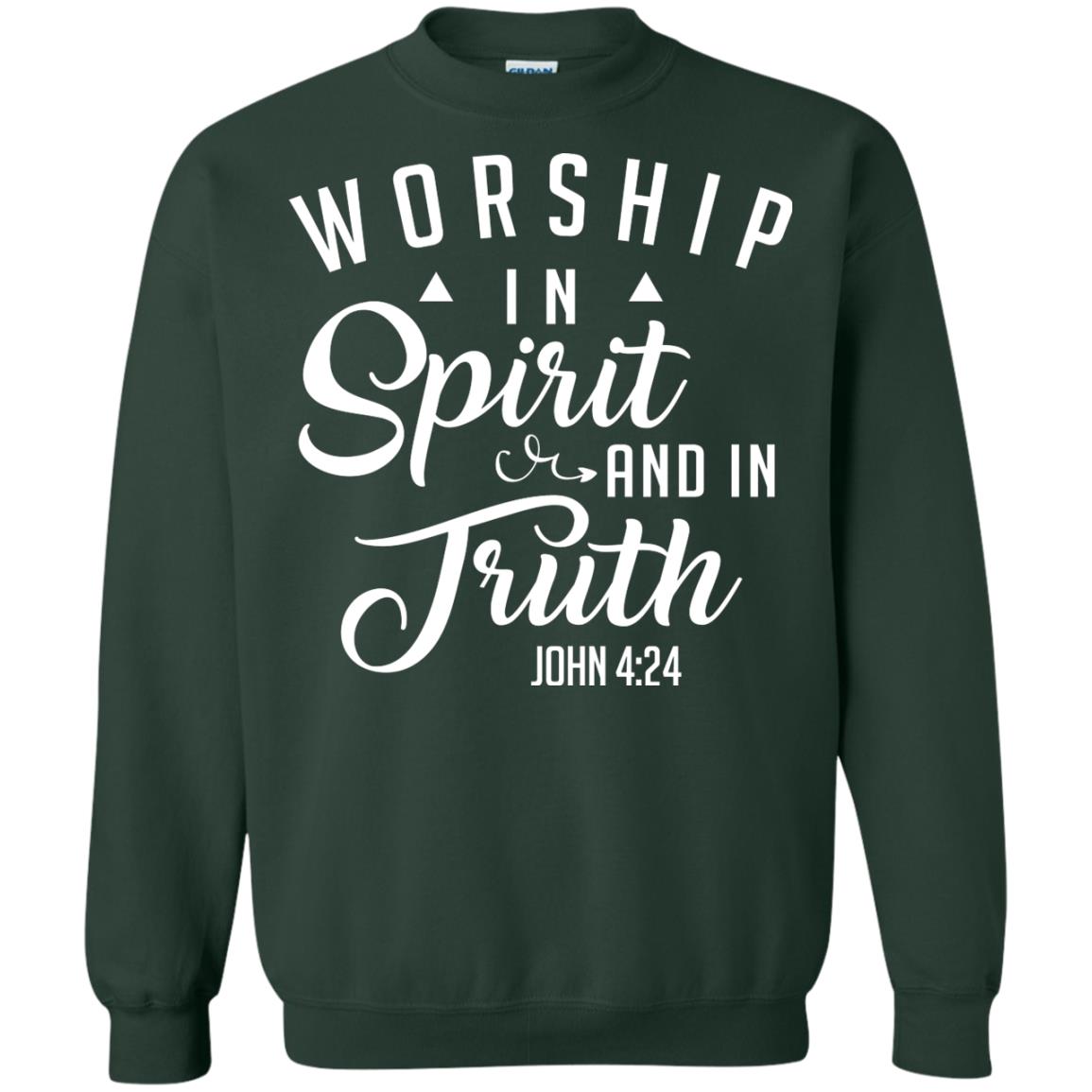 Christian T-shirt Worship In Spirit And In Truth Forest Green