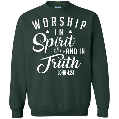 Christian T-shirt Worship In Spirit And In Truth Forest Green