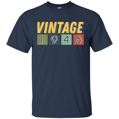 Vintage 1948 70th Birthday Gift Shirt For Mens Or Womens Navy