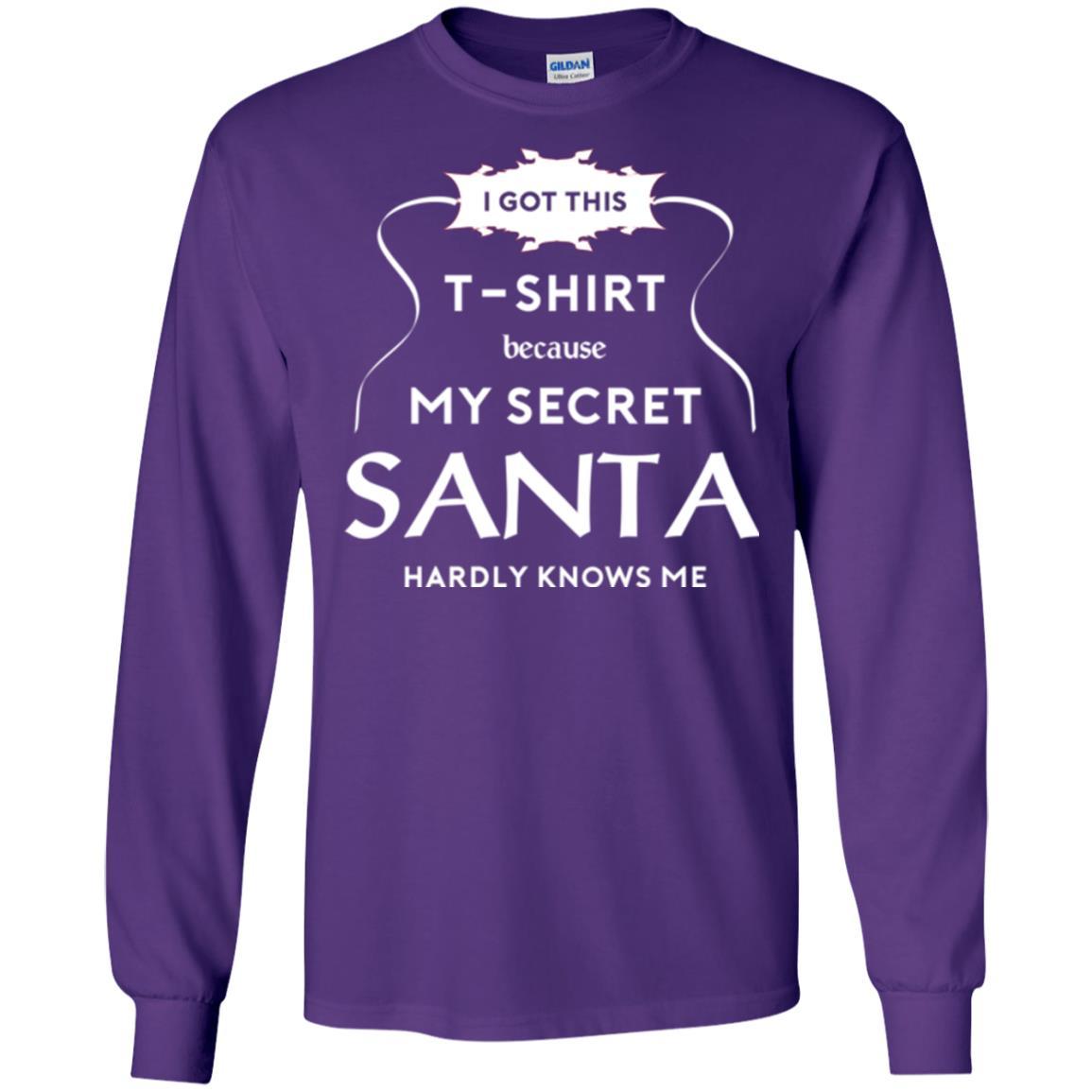 Christmas T-shirt I Got This T-shirt Because My Secret Santa Hardly Knows Me Purple