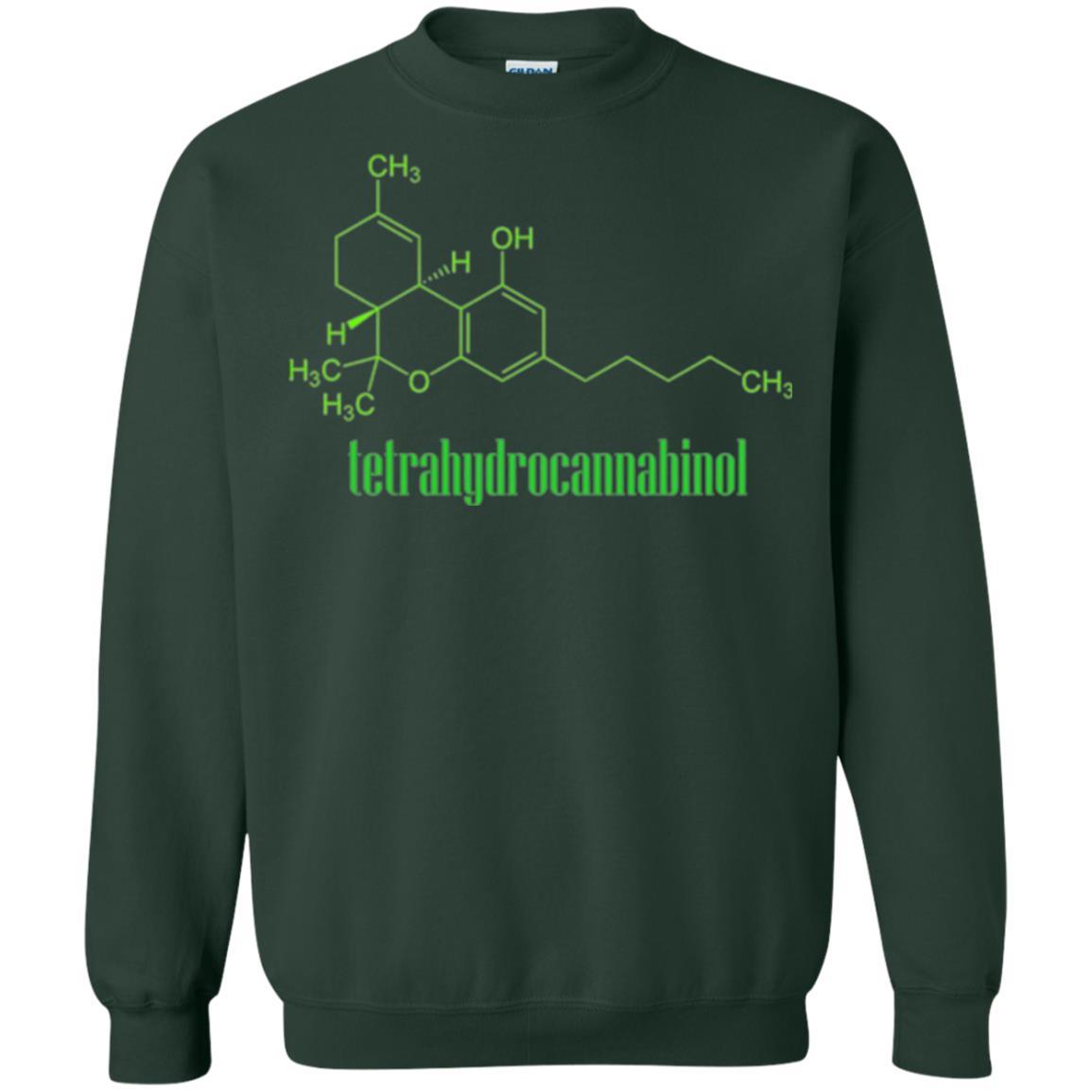 Canabis Molecule T-shirt Tetrahydrocannabinol Thc Forest Green