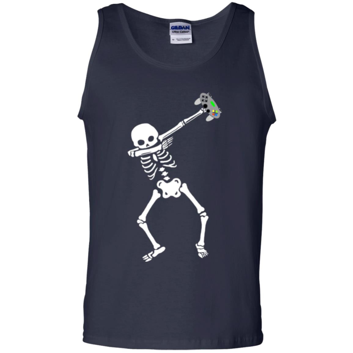 Gamer T-shirt Dabbing Skeleton Navy
