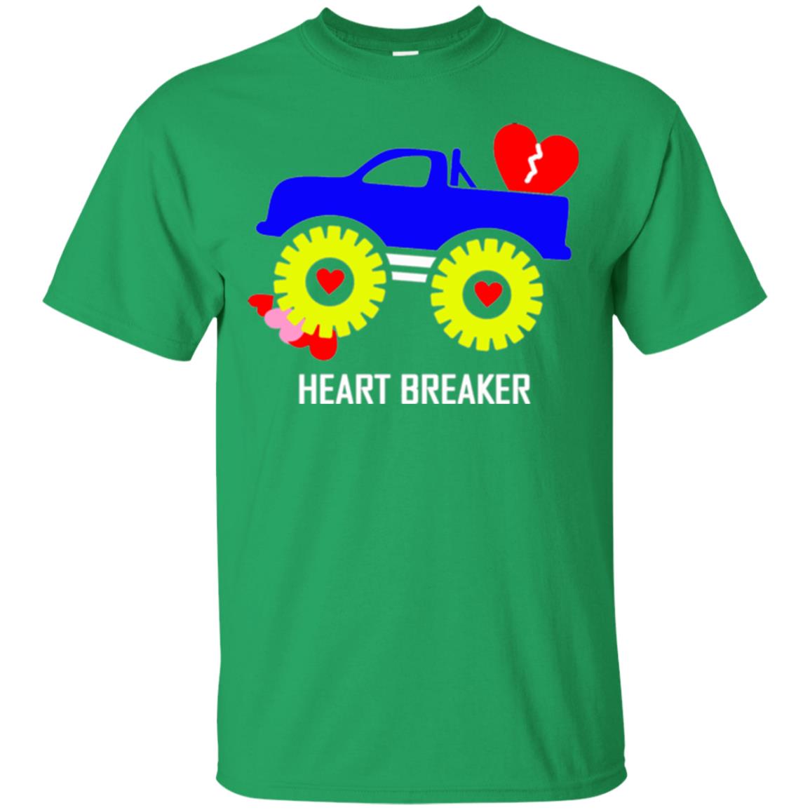 Heart Breaker Cute Blue Monster Truck Valentine_s Day T-shirt Irish Green