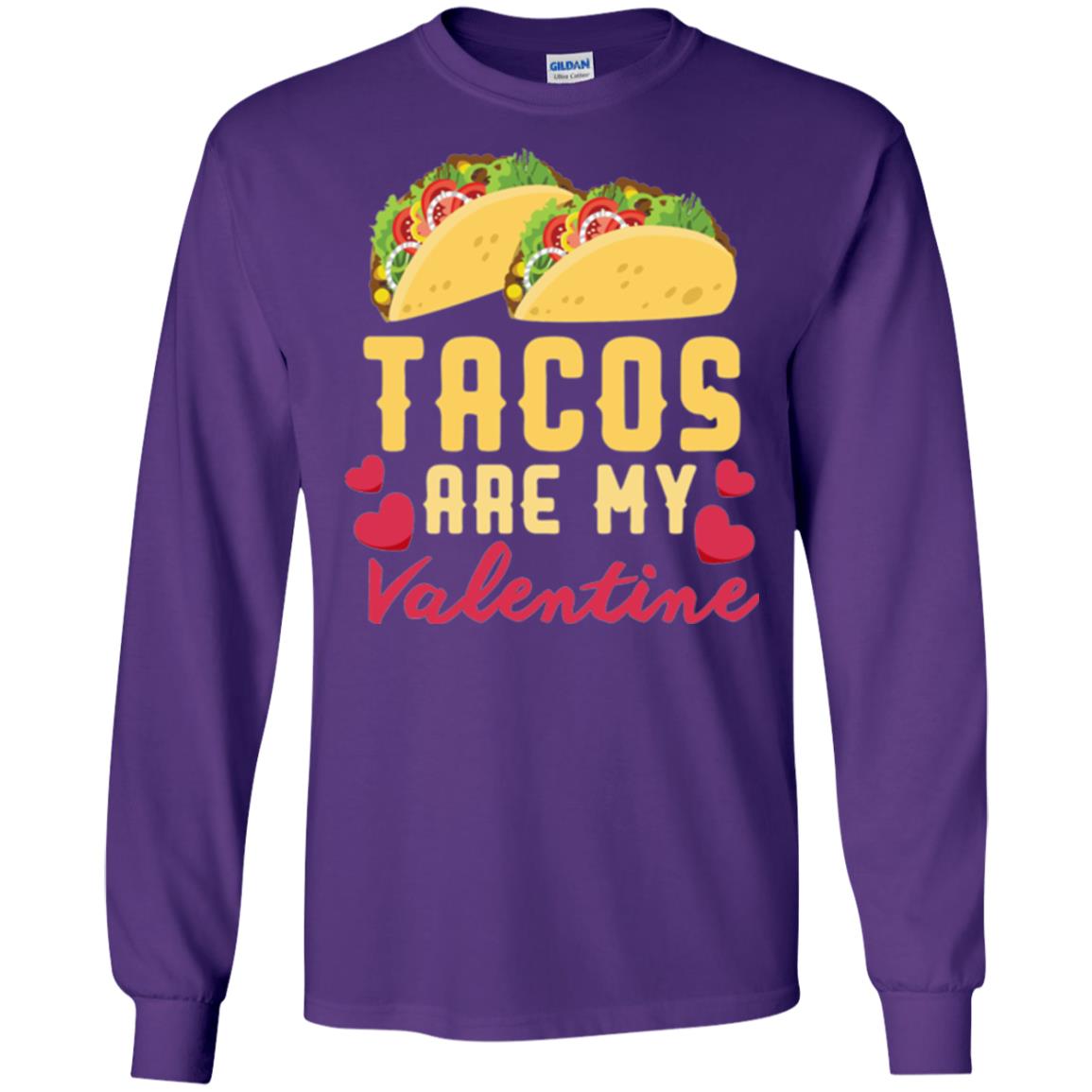 Funny Valentines Day Shirt Tacos Lovers Love Heart Gift Shirt Purple