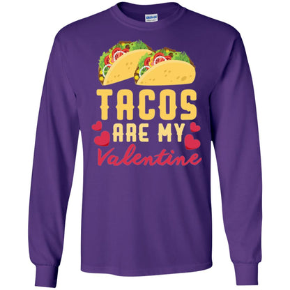 Funny Valentines Day Shirt Tacos Lovers Love Heart Gift Shirt Purple