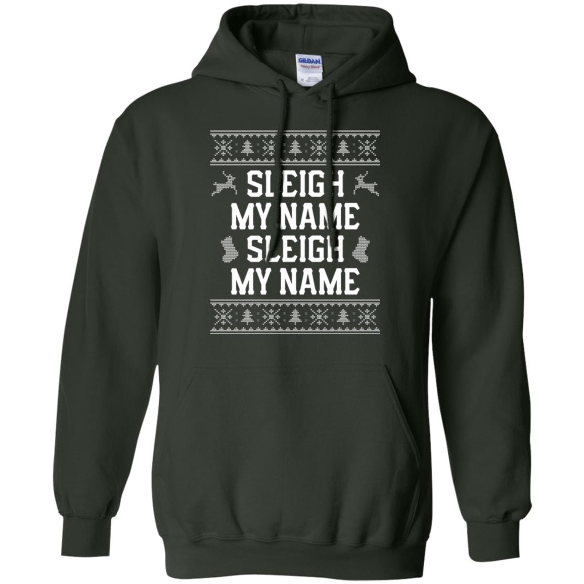Christmas T-shirt Sleigh My Name Forest Green