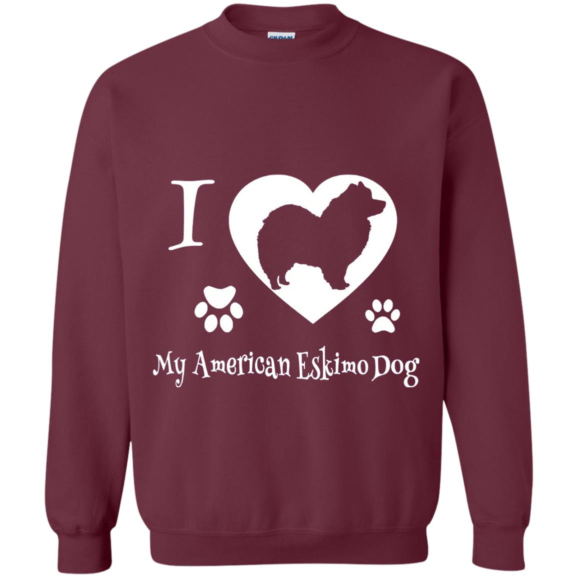 Dog Lover T-shirt I Love My American Eskimo Dog Maroon