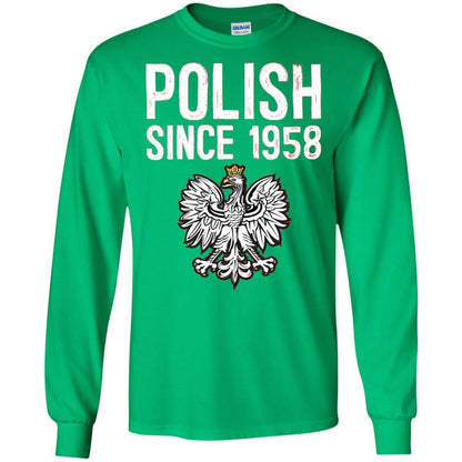 60th Birthday T-shirt Polish Since 1958 Irish Green