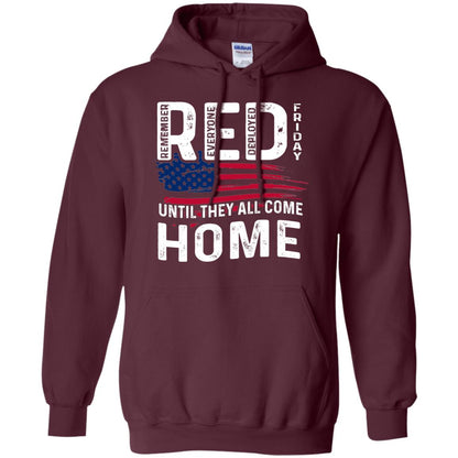 Nation Wear Red Day T-shirt Red Friday Until They All Come Home Maroon