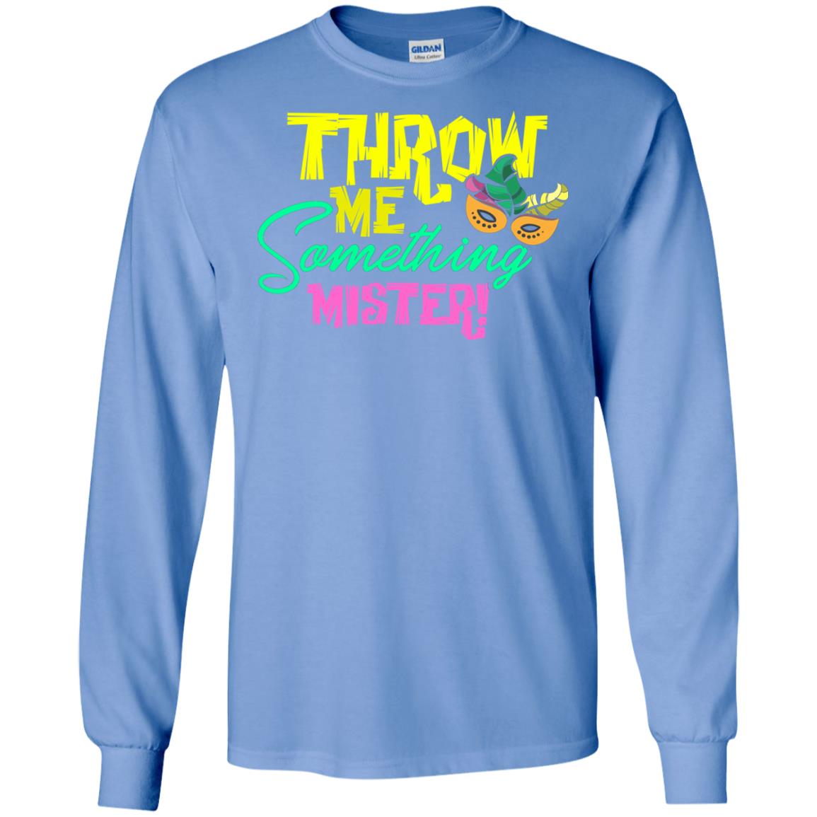 Mardi Gras T-shirt Throw Me Something Mister Carolina Blue
