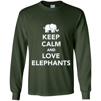 Elephant Lover T-shirt Keep Calm And Love Elephants T-shirt Forest Green