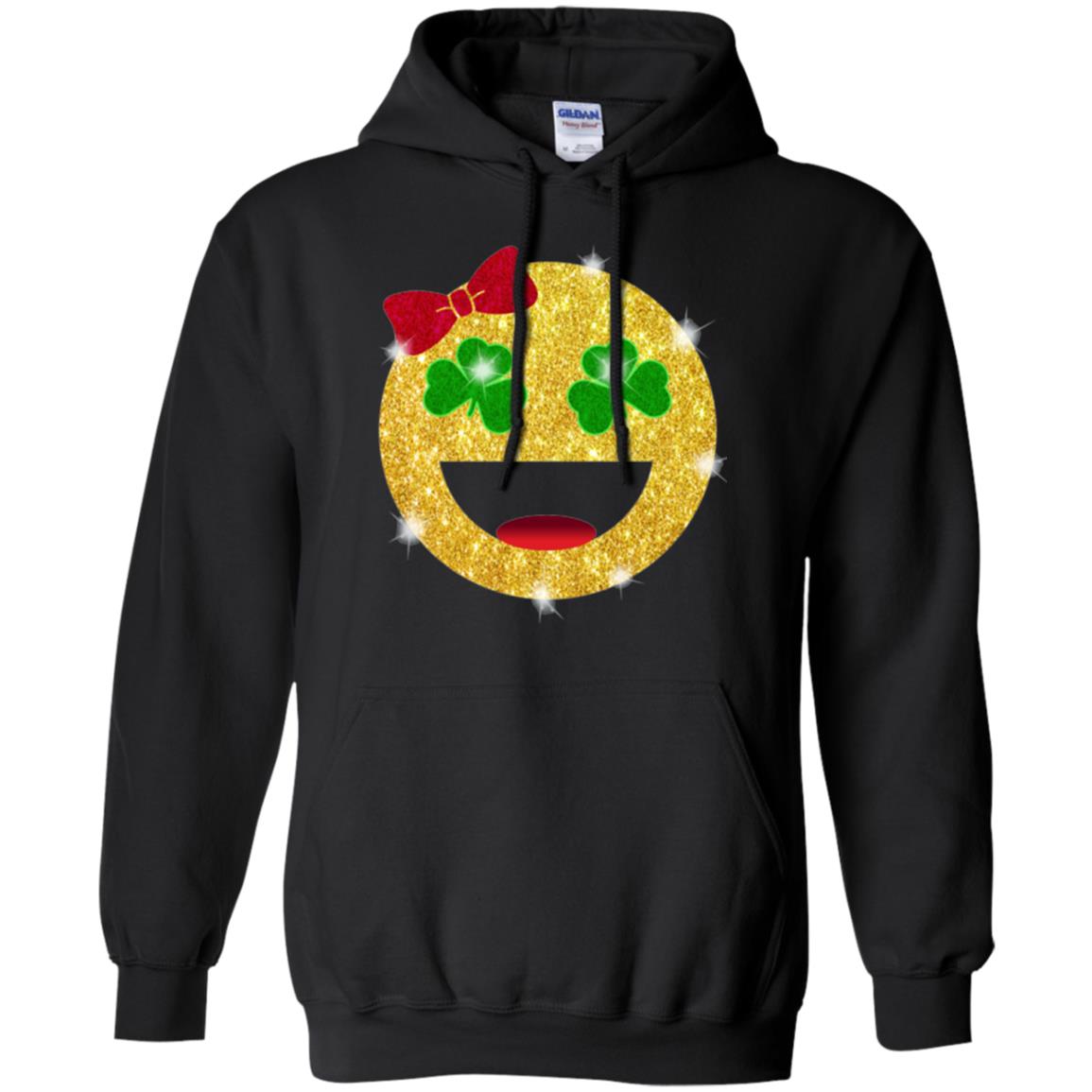 Happy Gold Blink Emoji Saint Patrick's Day T-shirt Black