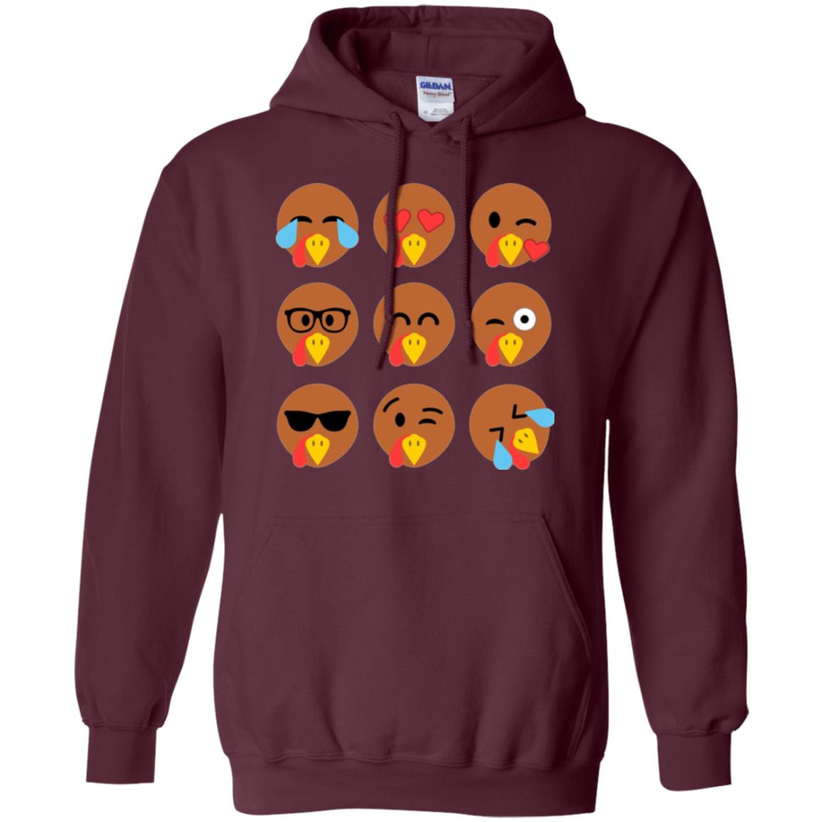 Thanksgiving T-shirt Turkey Emojis Maroon