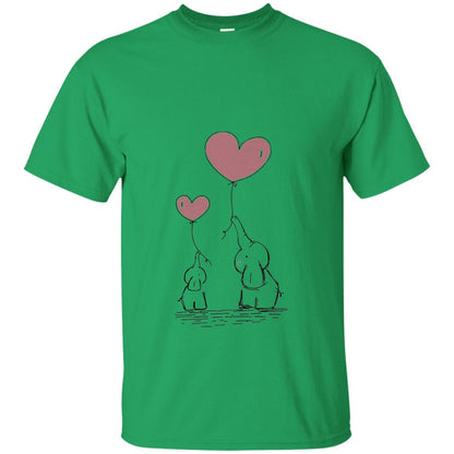 Elephants Mom Heart Balloons Family Shirt Irish Green