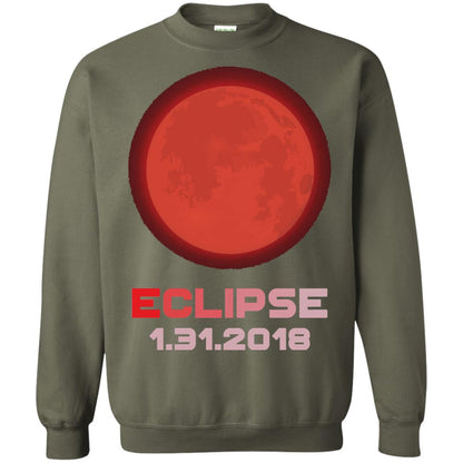 Eclipse January 31st 2018 Total Lunar Eclipse T-shirt Military Green