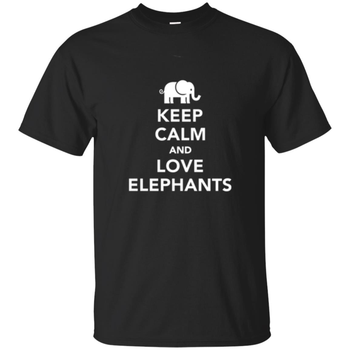 Elephant Lover T-shirt Keep Calm And Love Elephants T-shirt Black