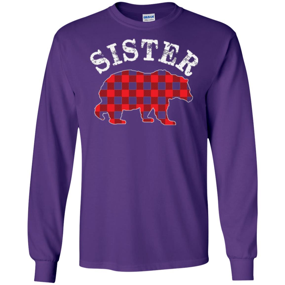 Family T-shirt Red Plaid Sister Bear Purple