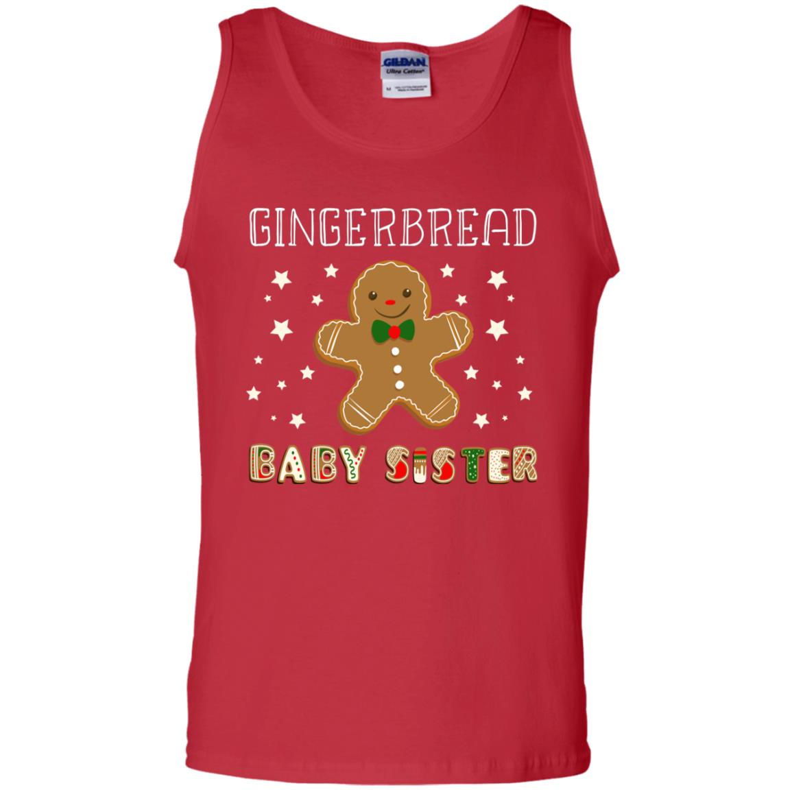 Gingerbread Baby Sister X-mas Gift Family Shirt For Girls Red