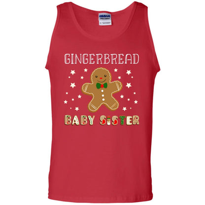 Gingerbread Baby Sister X-mas Gift Family Shirt For Girls Red