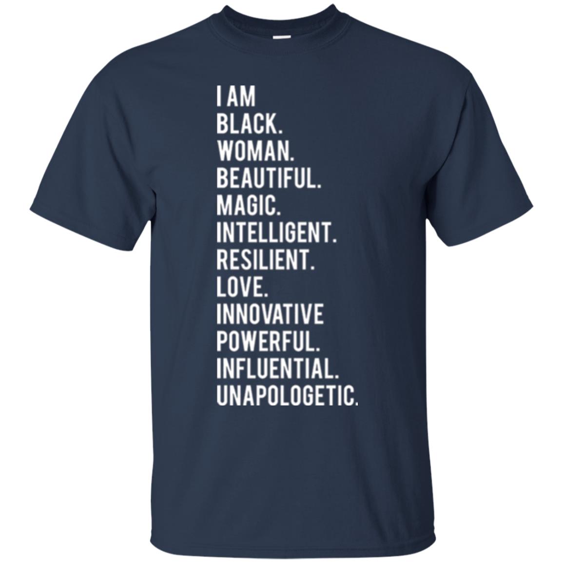 I Am Black Woman Black History Month 2018 T-shirt Navy