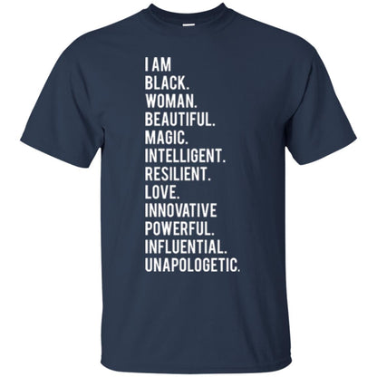 I Am Black Woman Black History Month 2018 T-shirt Navy