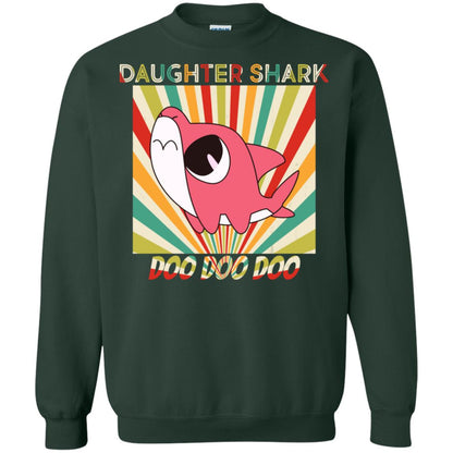 Daughter Shark Doo Doo Doo Family Shark Gift Shirt Forest Green