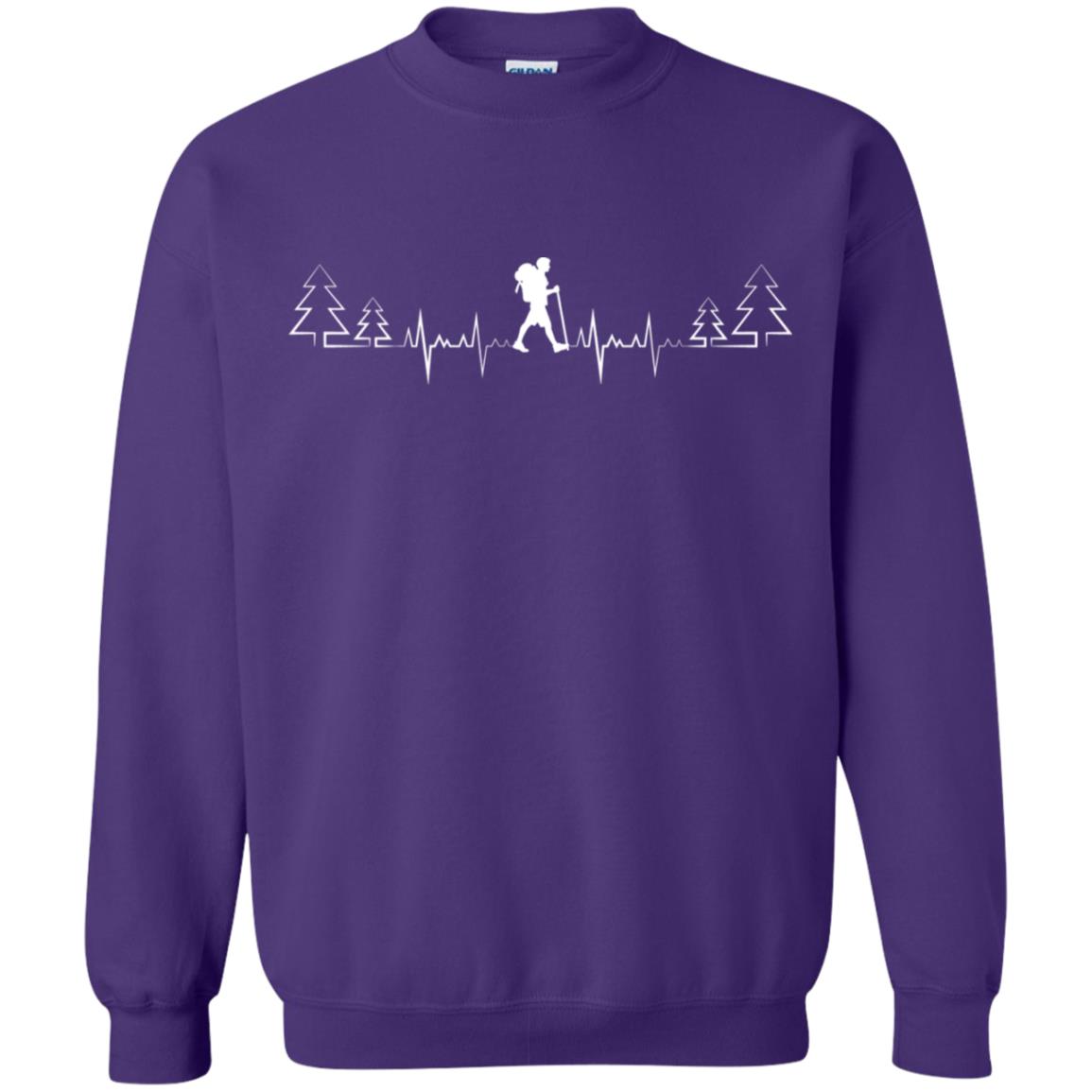 Heart Beat Hiking Lovers Shirt Purple