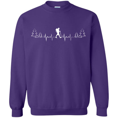 Heart Beat Hiking Lovers Shirt Purple