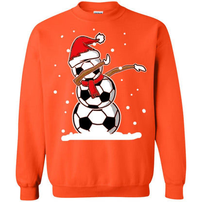 Christmas T-shirt Dabbing Snowman Soccer Orange