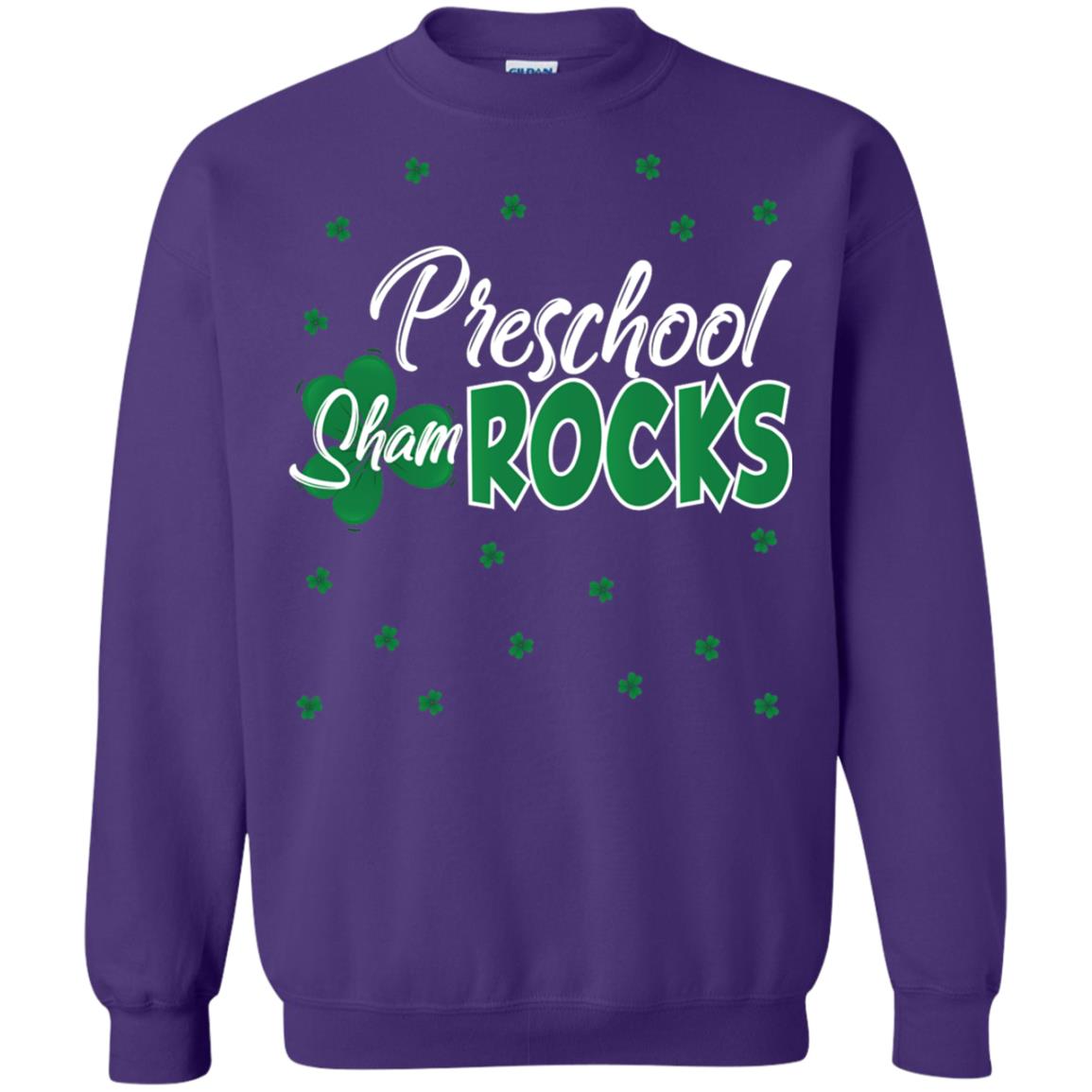 Preschool Shamrocks St. Patrick_s Day School T-shirt Purple