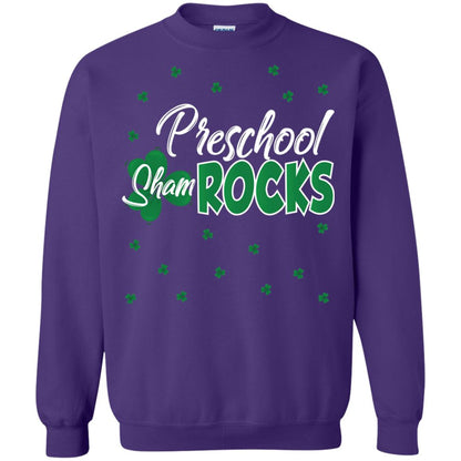 Preschool Shamrocks St. Patrick_s Day School T-shirt Purple
