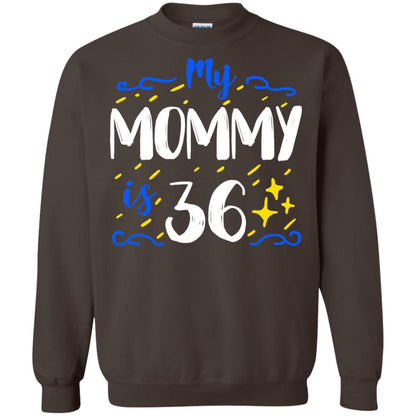 My Mommy Is 36 36th Birthday Mommy Shirt For Sons Or Daughters Dark Chocolate