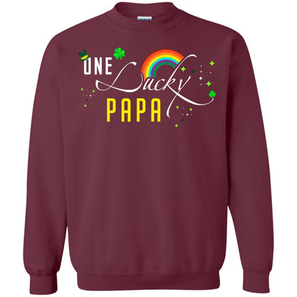 One Lucky Papa St. Patrick_s Day T-shirt Maroon