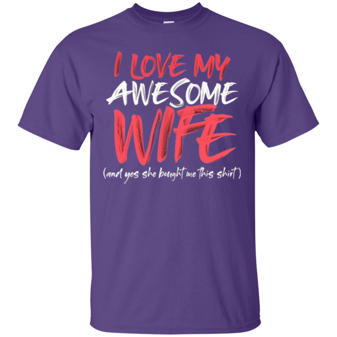 Valentines Day T-shirt I Love My Awesome Wife Purple