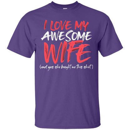 Valentines Day T-shirt I Love My Awesome Wife Purple