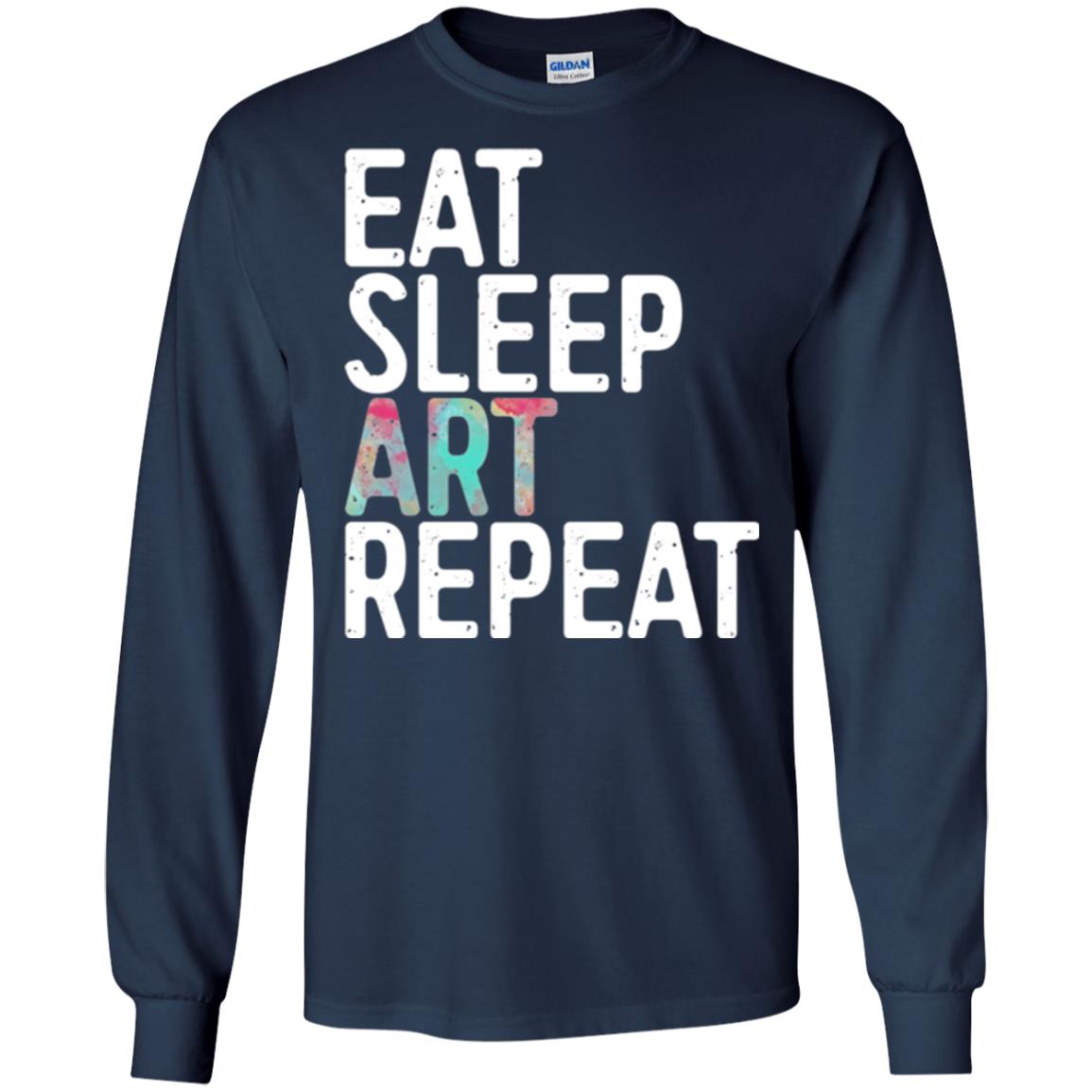 Art Lover T-shirt Eat Sleep Art Repeat Navy