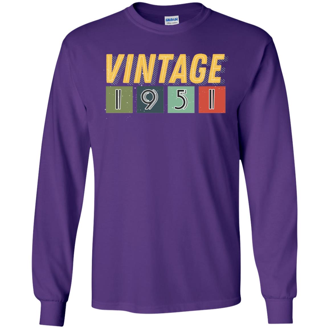 Vintage 1951 67th Birthday Gift Shirt For Mens Or Womens Purple