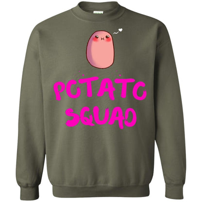 Cute Potato Squad T-shirt I Love Potato Military Green