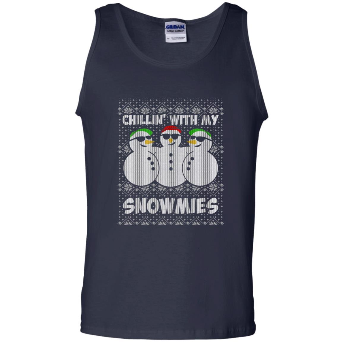 Christmas T-shirt Chillin With My Snowmies Navy