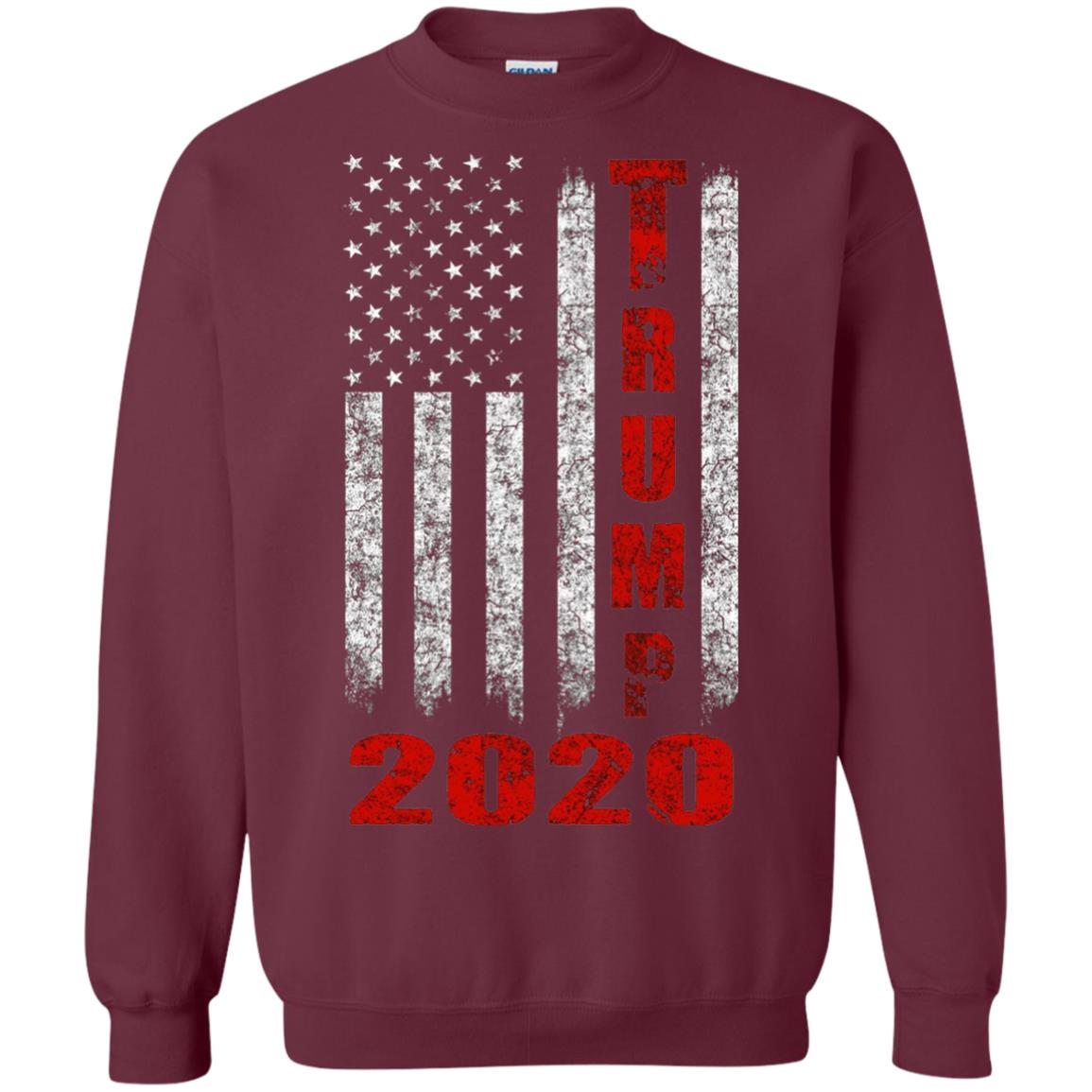 American Flag Vintage Design Trump 2020 T-shirt Maroon