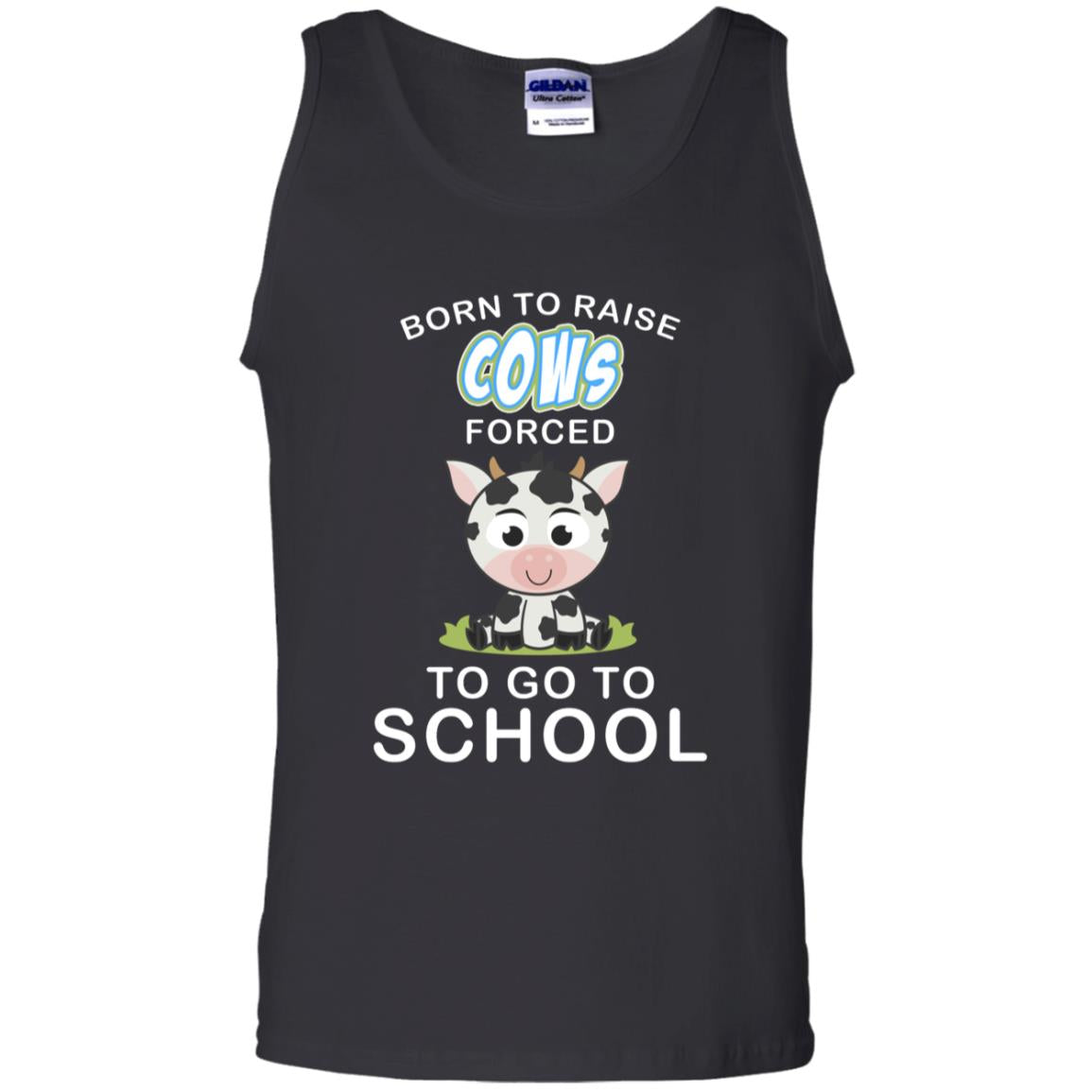 Born To Raise Cows Forced To Go To School Shirt Black