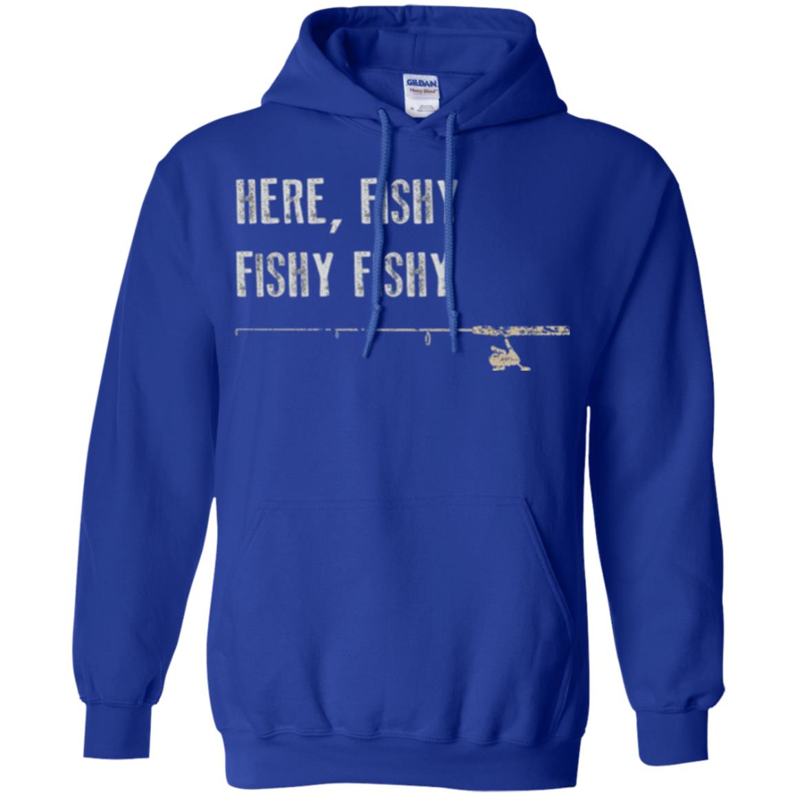 Fishing Lover T-shirt Here Fishy Fishy Royal
