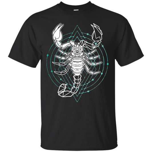 Scorpion Geometric Tribal Design T-shirt Black