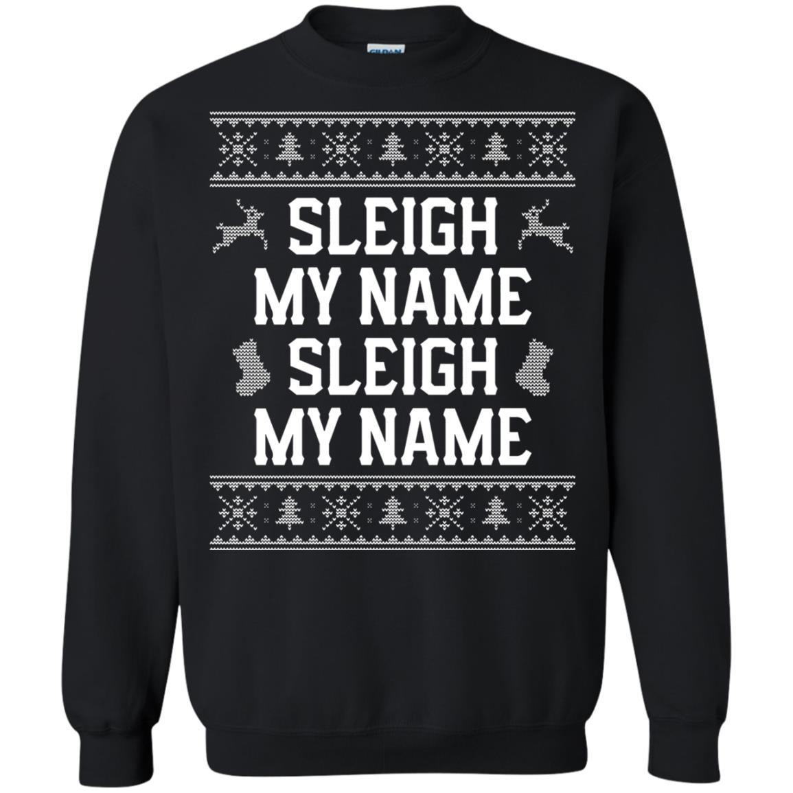 Christmas T-shirt Sleigh My Name Black