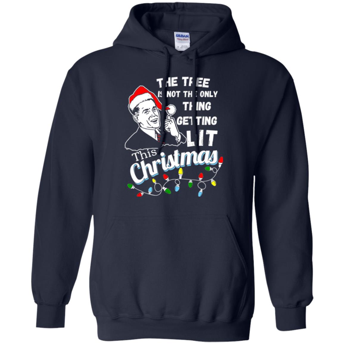 Christmas T-shirt The Tree Isn_t The Only Thing Getting Lit This Christmas Navy