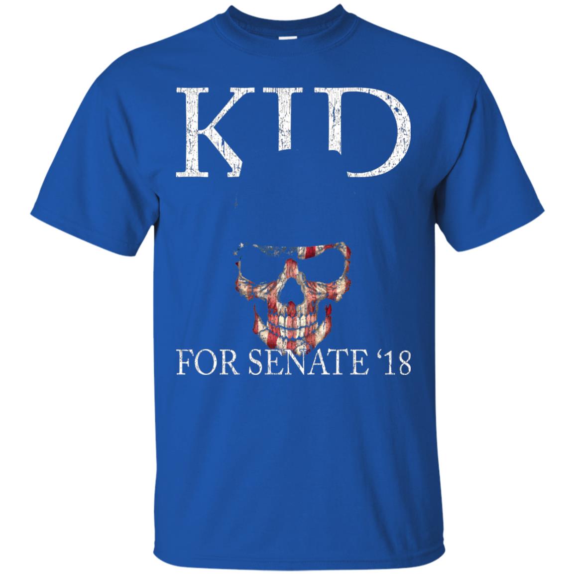 Kid For Senate 2018 Skull Flag And Fedora Rock It T-shirt Royal